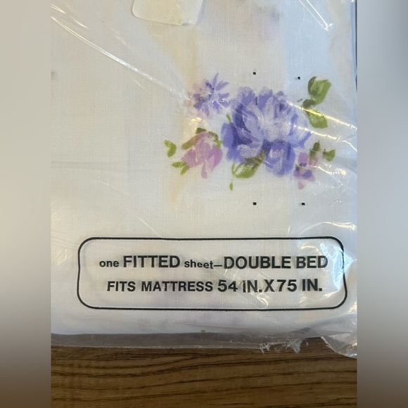 Vintage JCPenney Fashion Manor Double Fitted Sheet Cotton Strong Muslin NOS A13 - Picture 3 of 5